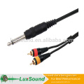 Mono 6.35 jack to 2 RCA male AV cable